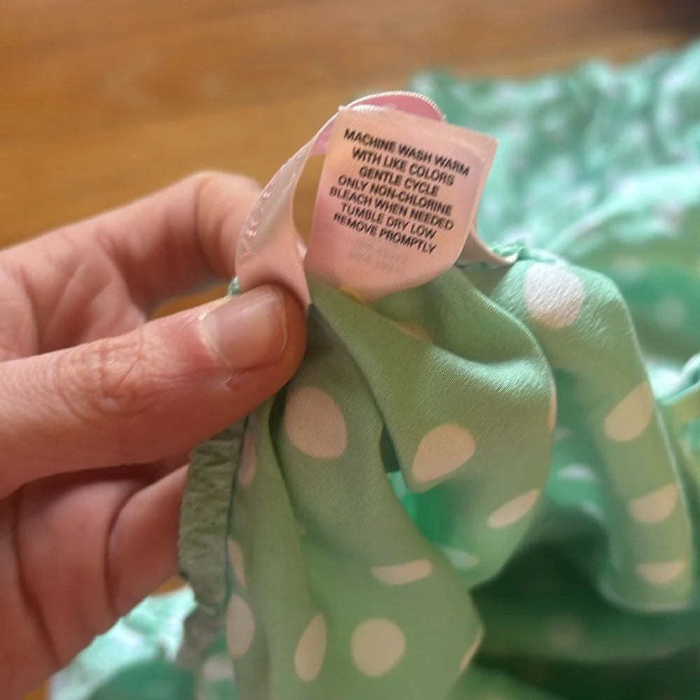 Y2K Victoria’s Secret Angels Polka Dot Mint Baby Doll Chemise Nightgown